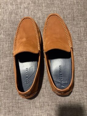 Cole Haan Tan Leather Slip-On Loafers